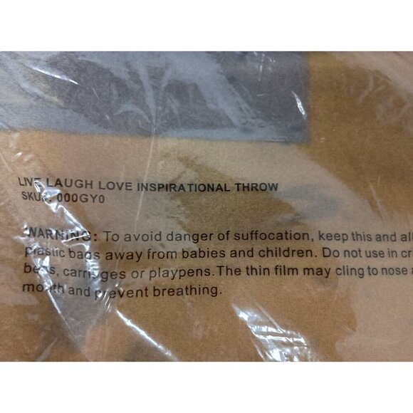 Vintage Live Love Laughs Inspirational Throw Butterfly Print Brown Purple Fleece - Picture 2 of 4